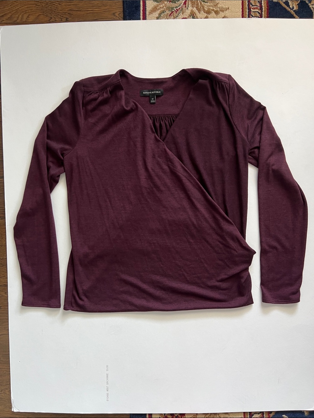 Banana Republic Long-Sleeve Wrap-Style Sweater- Plum